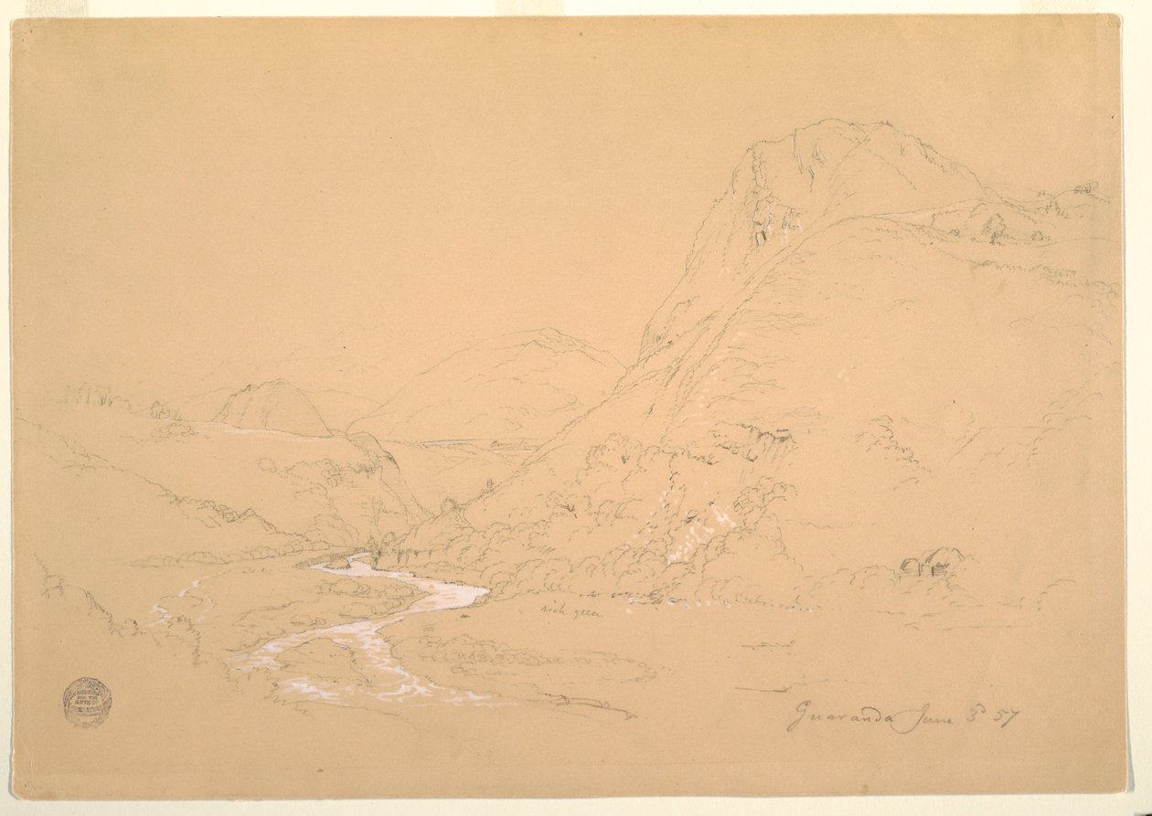 Disegno, valle vicino a Guaranda, 3 giugno 1857 da Frederic Edwin Church