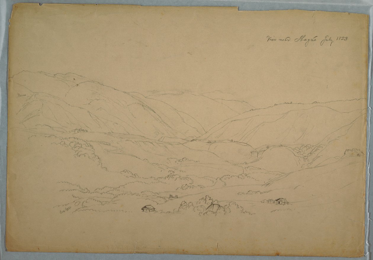 Disegno, valle vicino a Ibagué, Colombia, luglio 1853 da Frederic Edwin Church