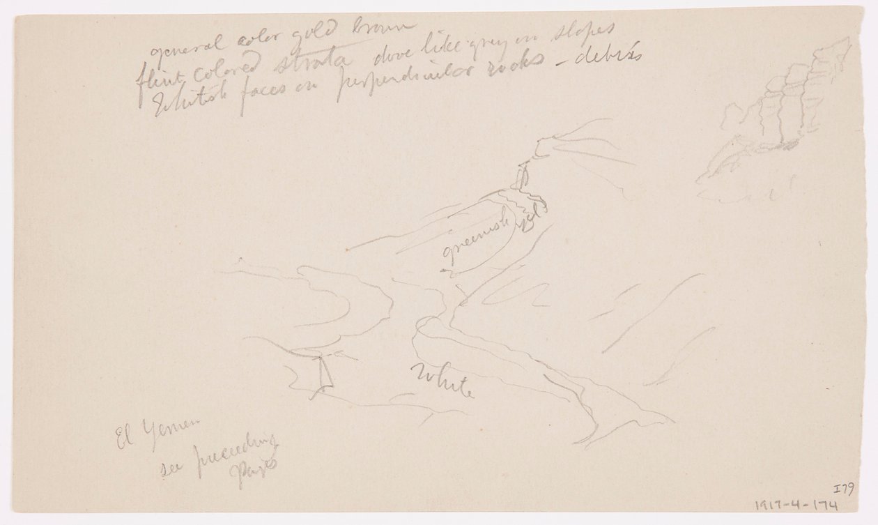 Disegno, Valle di El Yemen, 20 febbraio 1868 da Frederic Edwin Church