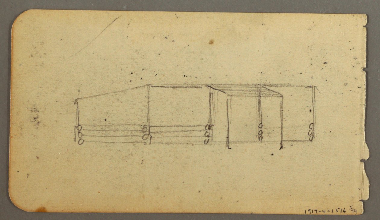 Disegno, verso: schema della cabina, forse 1878 da Frederic Edwin Church