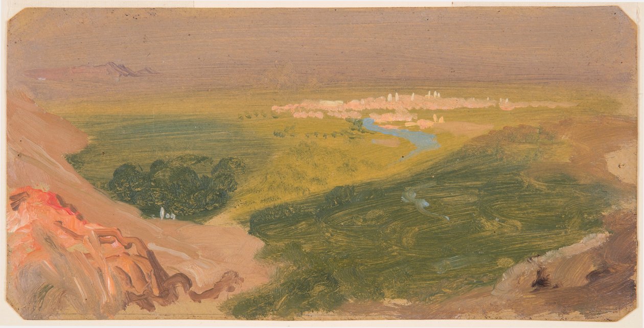 Disegno, Veduta verso Damasco, Siria, 24 aprile-16 maggio 1868 da Frederic Edwin Church