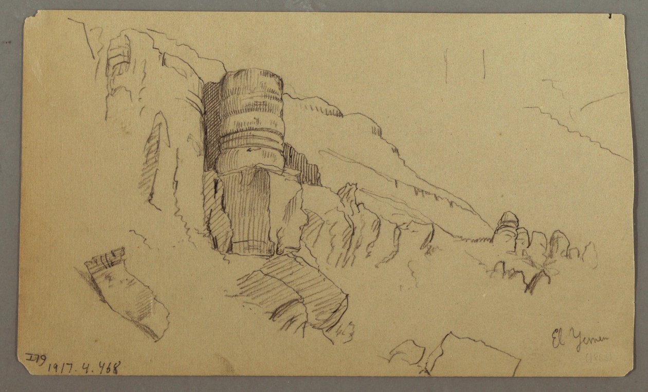 Disegno, vista sul Wady el-Arabah, 20 febbraio 1868 da Frederic Edwin Church