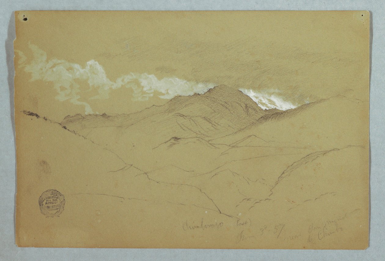 Disegno, vista da est del monte Chimborazo, Ecuador, 3 giugno 1857 da Frederic Edwin Church