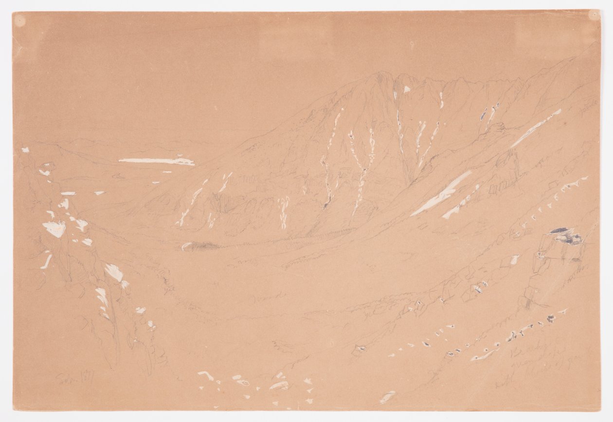 Disegno, Vista verso il Grande Bacino, Monte Katahdin, settembre 1877 da Frederic Edwin Church