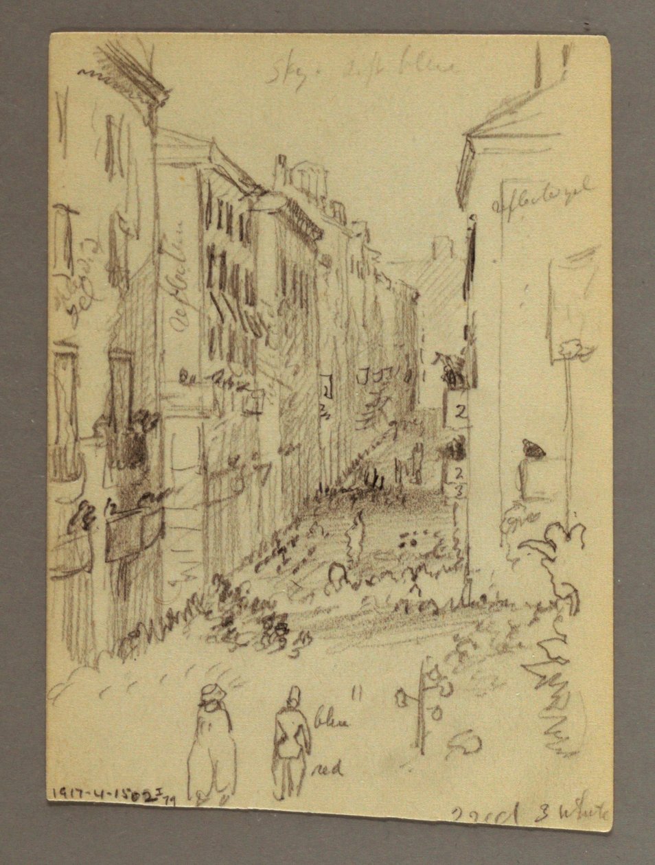 Disegno, Villaggio in cima alla collina, forse 1868-69 da Frederic Edwin Church