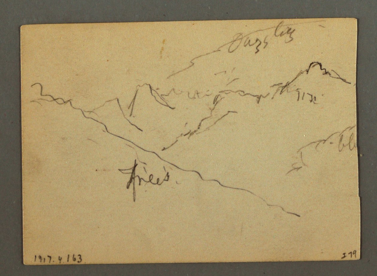 Disegno, Cascata tra Veney e Sion, Valle del Rodano, Svizzera, agosto 1868 da Frederic Edwin Church