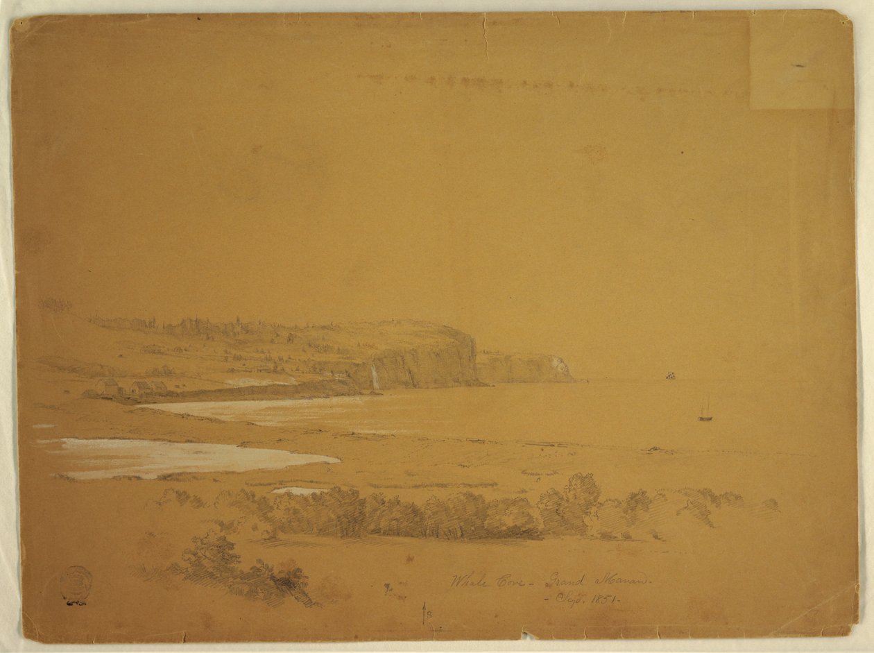 Disegno, Baia delle balene, Isola di Grand Manan, Canada, settembre 1851 da Frederic Edwin Church
