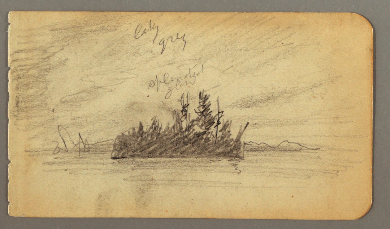 Disegno, Isola boscosa, forse 1878 da Frederic Edwin Church
