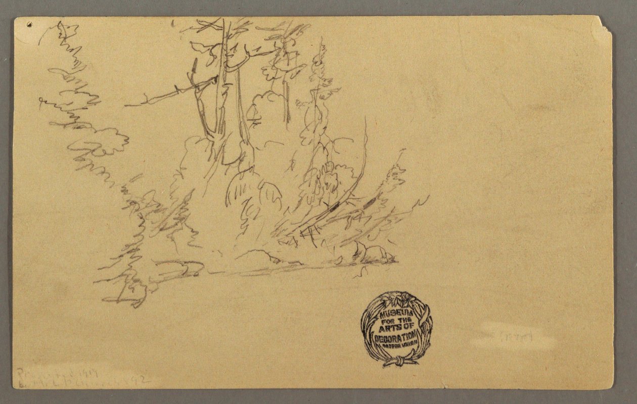 Disegno, Riva boscosa, forse 1877 da Frederic Edwin Church