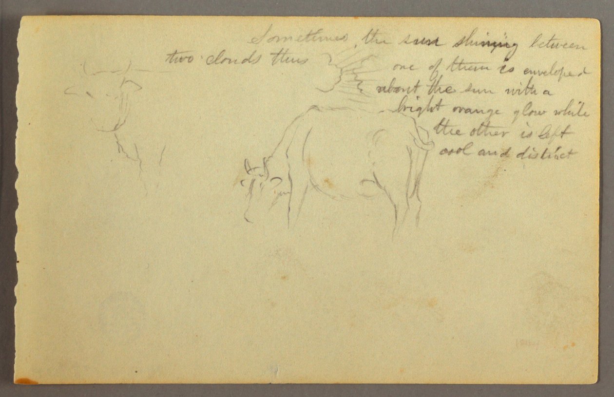 Disegno, raggi tra le nuvole, tori, forse 1877 da Frederic Edwin Church