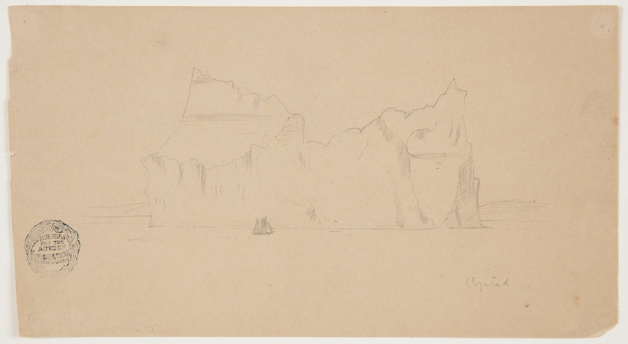 Iceberg galleggiante con barca a vela da Frederic Edwin Church