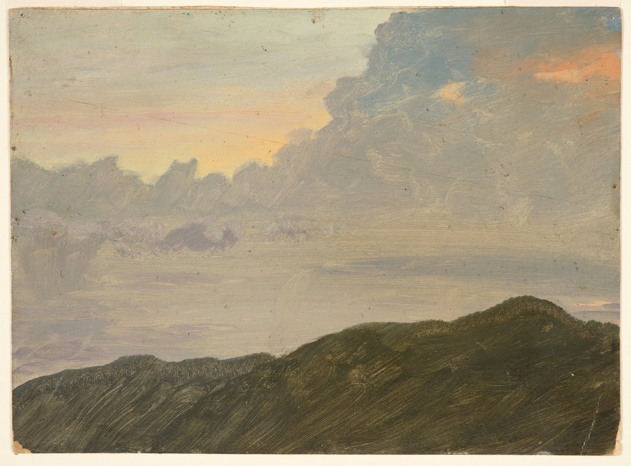 Cima della collina e nuvole da Frederic Edwin Church