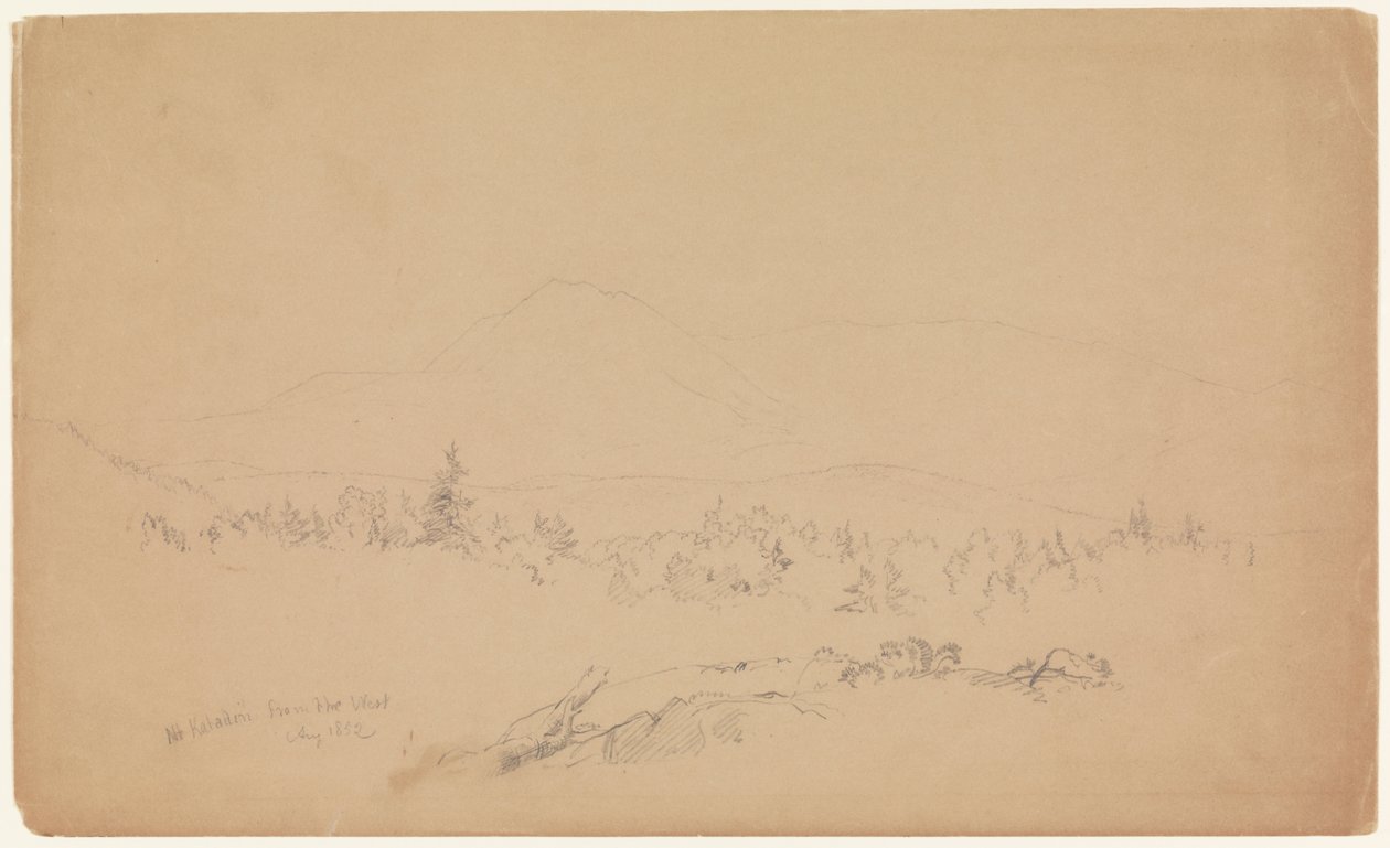"Mount Katahdin from the West" [Guardando a ovest verso il monte Katahdin]. da Frederic Edwin Church