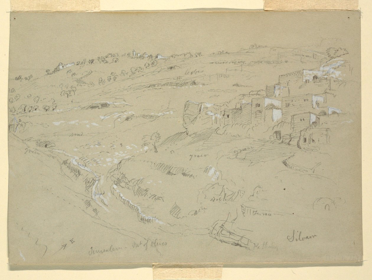 Monte degli Ulivi, Betania, Siloam e Gerusalemme, Palestina [Betania e Silwan, Gerusalemme Est, e Gerusalemme, Israele] da Frederic Edwin Church