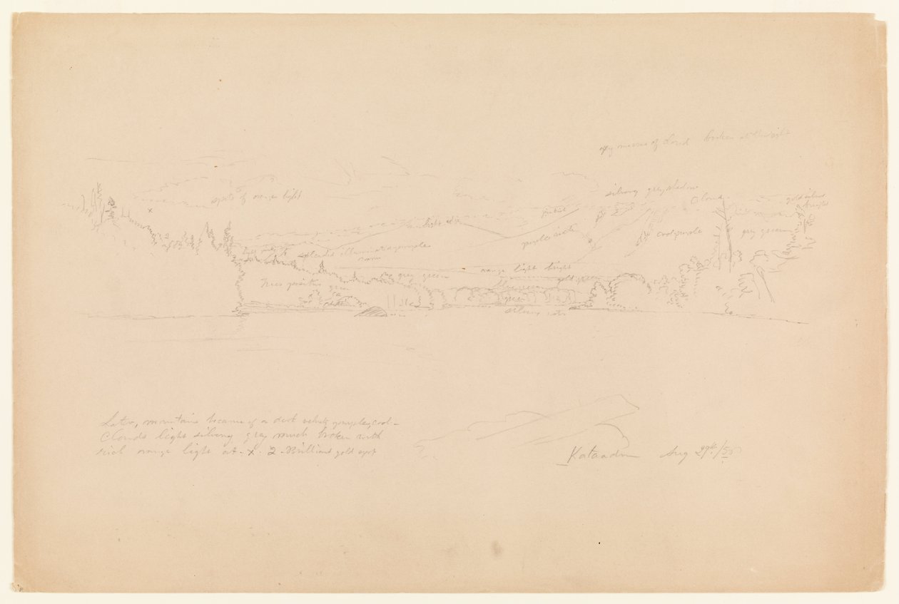 Riva del lago e pendici del monte Katahdin da Frederic Edwin Church