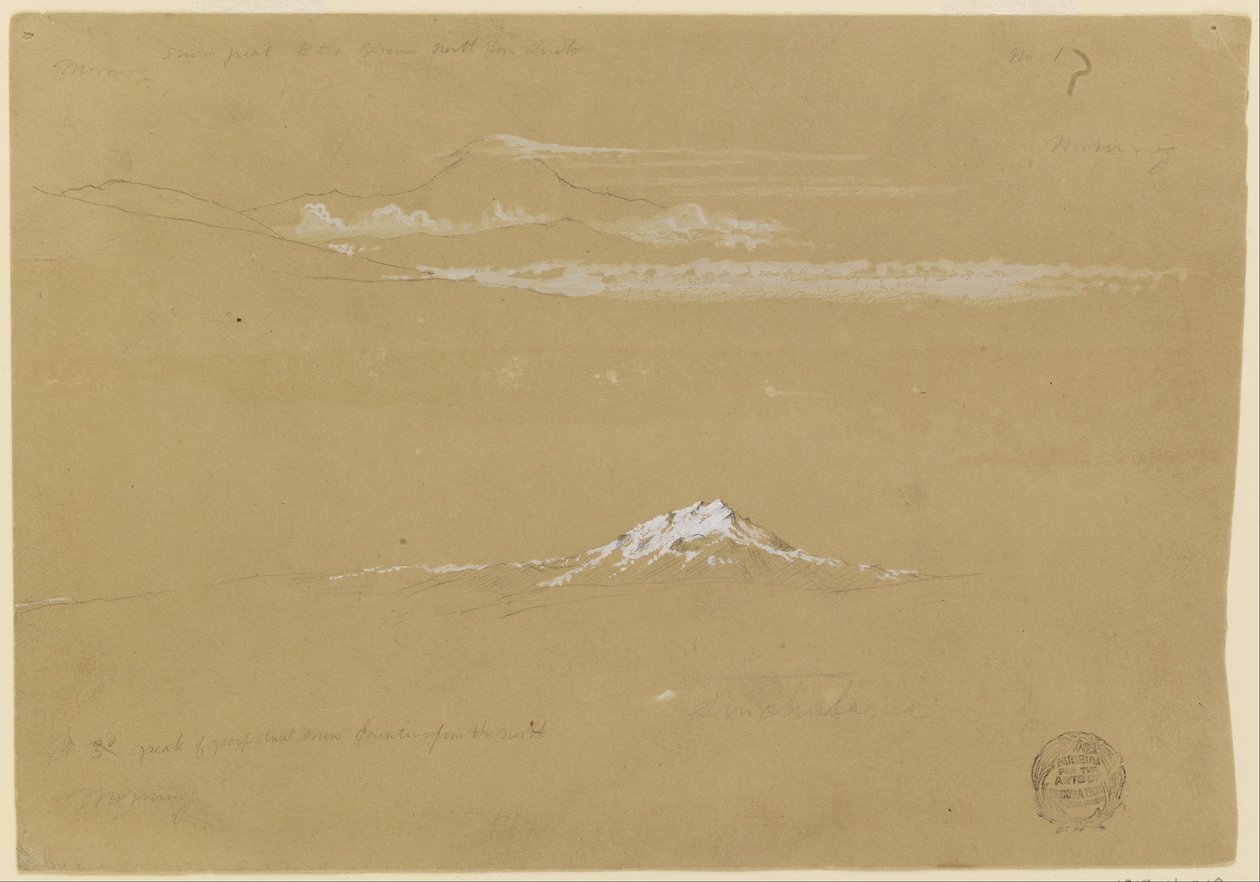 Sincholagua, mattina, dal Tempio del Sole, Quito da Frederic Edwin Church