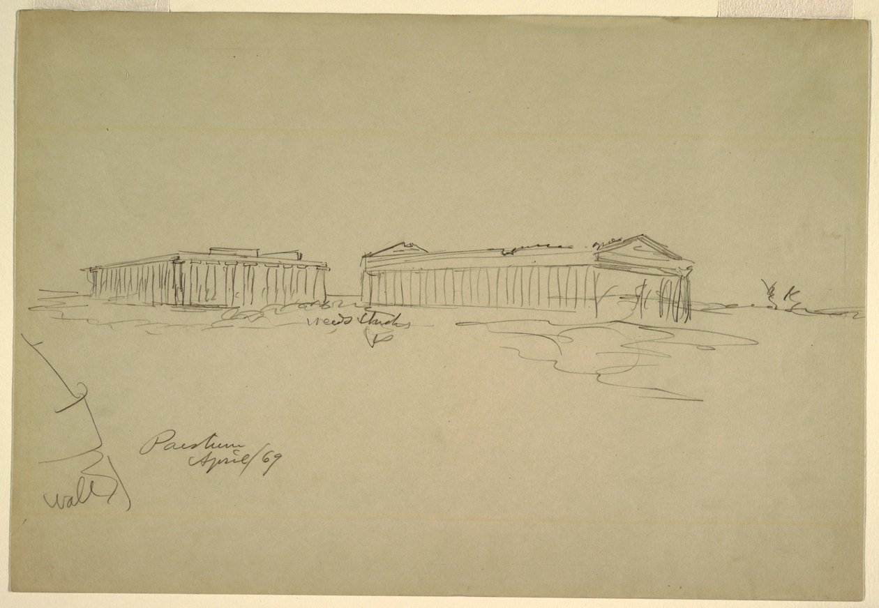 Schizzi, Paestum, Italia meridionale da Frederic Edwin Church