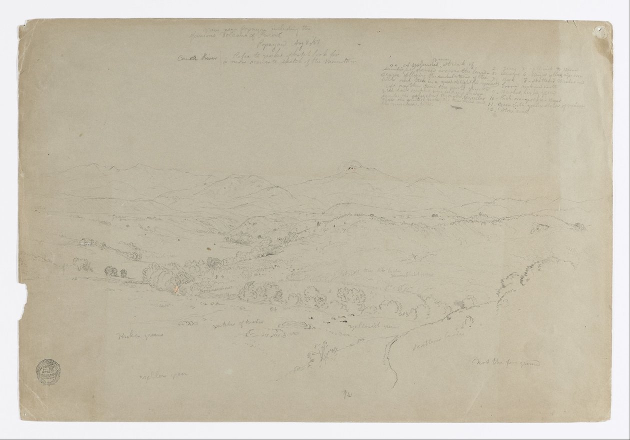 Studio. Paesaggio con Monte Puresé. Schizzo. Paesaggio da Frederic Edwin Church