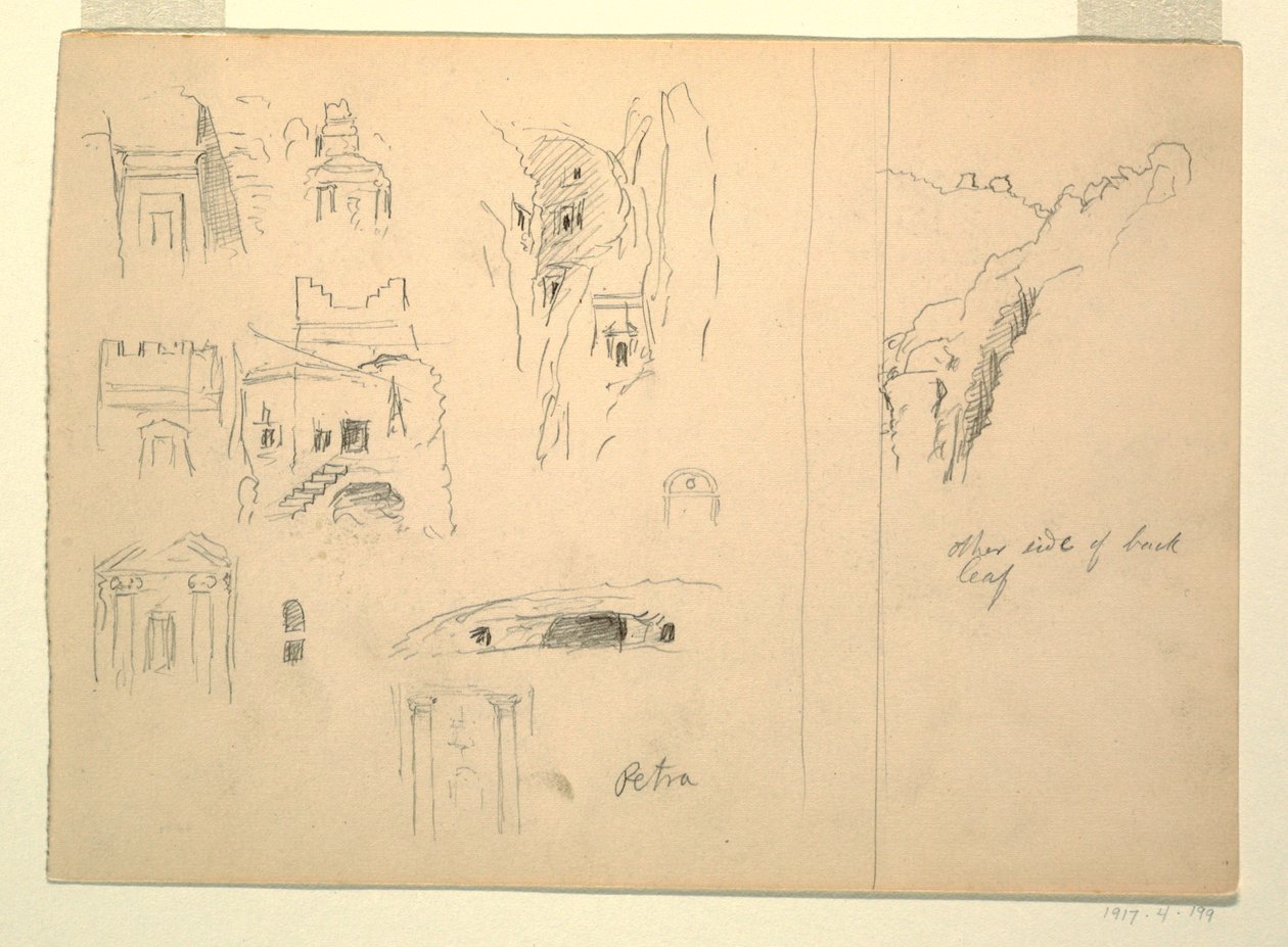 Dieci Studi di Tombe e una Veduta di Rocce, Petra, Giordania da Frederic Edwin Church