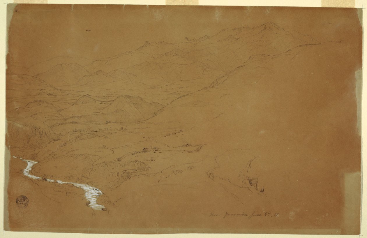 Valle con un ruscello e case, vicino a Guaranda, Ecuador da Frederic Edwin Church