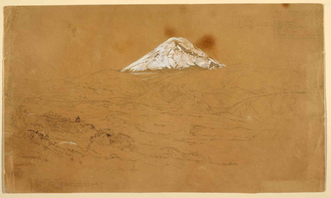Veduta del Monte Chimborazo Coperto di Neve Vicino a Guanojo e Guaranda, Ecuador da Frederic Edwin Church
