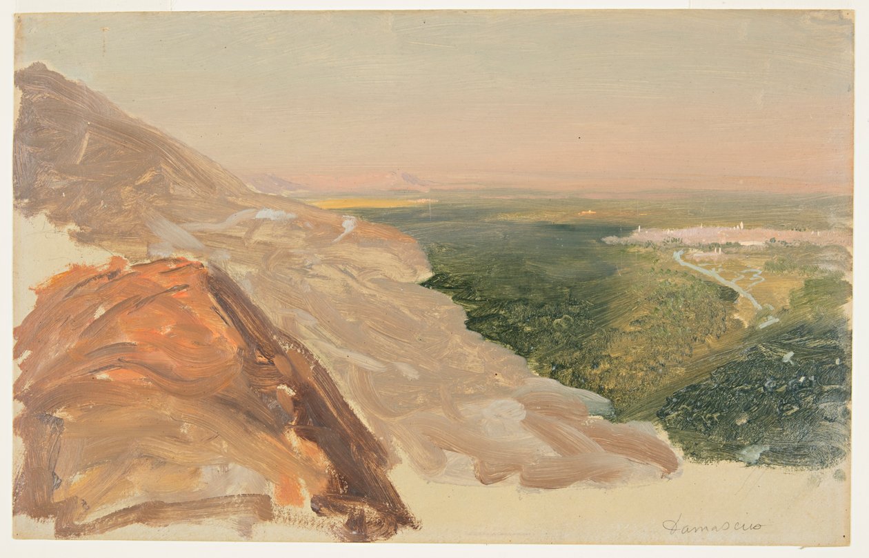 Veduta di una pianura con Damasco, Siria, dalle montagne da Frederic Edwin Church