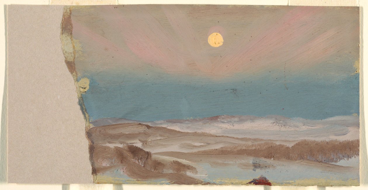 Paesaggio invernale con luna piena da Frederic Edwin Church