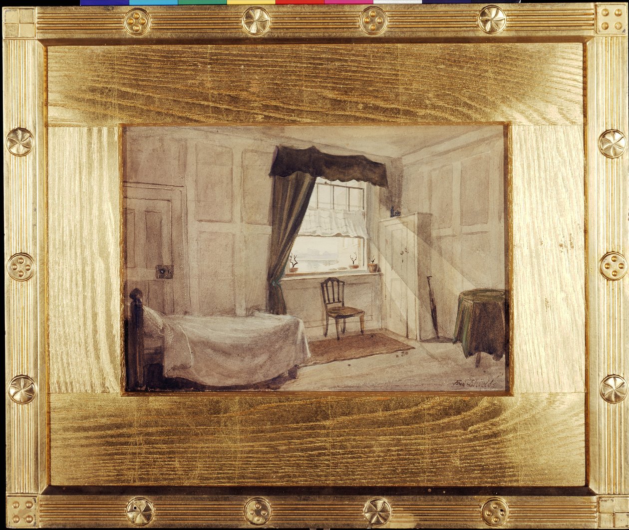 La stanza di lavoro e la stanza della morte di William Blake, c.1880 da Frederic James Shields