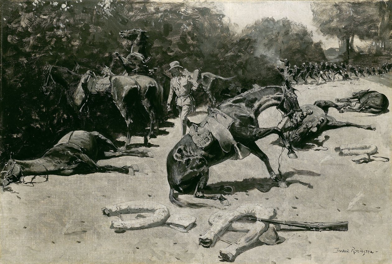 Come i cavalli morirono per il loro paese a Santiago da Frederic Remington