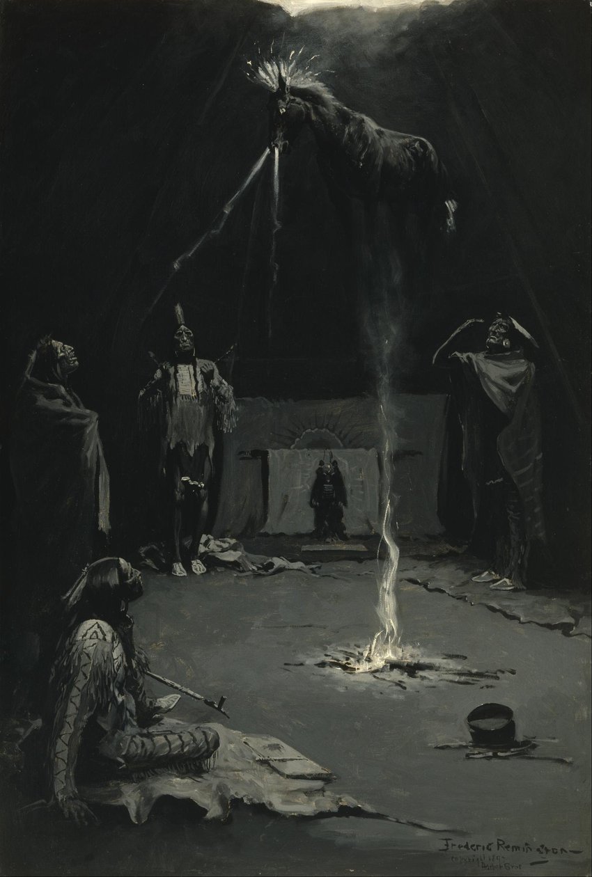 Dio del fuoco indiano (Il viaggio del cavallo della medicina) da Frederic Remington