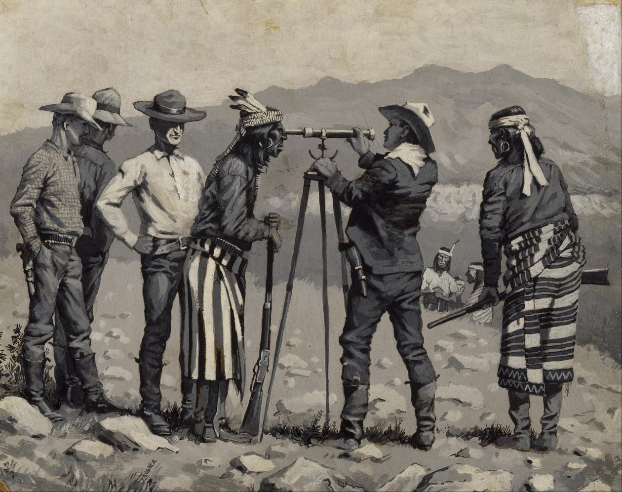 Guardare attraverso il telescopio da Frederic Remington