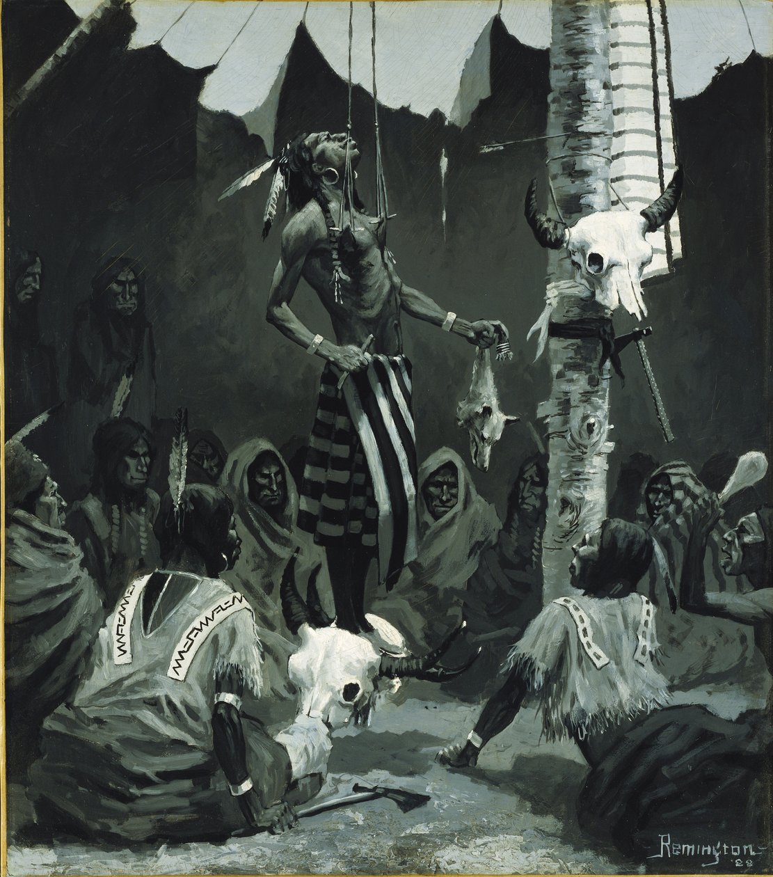 Cerimonia di Iniziazione Mandan da Frederic Remington