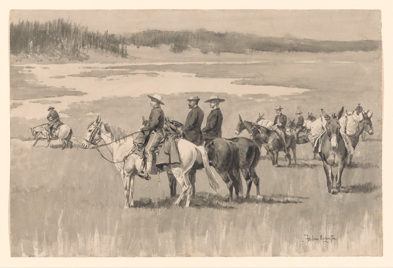 Alle sorgenti - Burgess trova un guado da Frederic Remington
