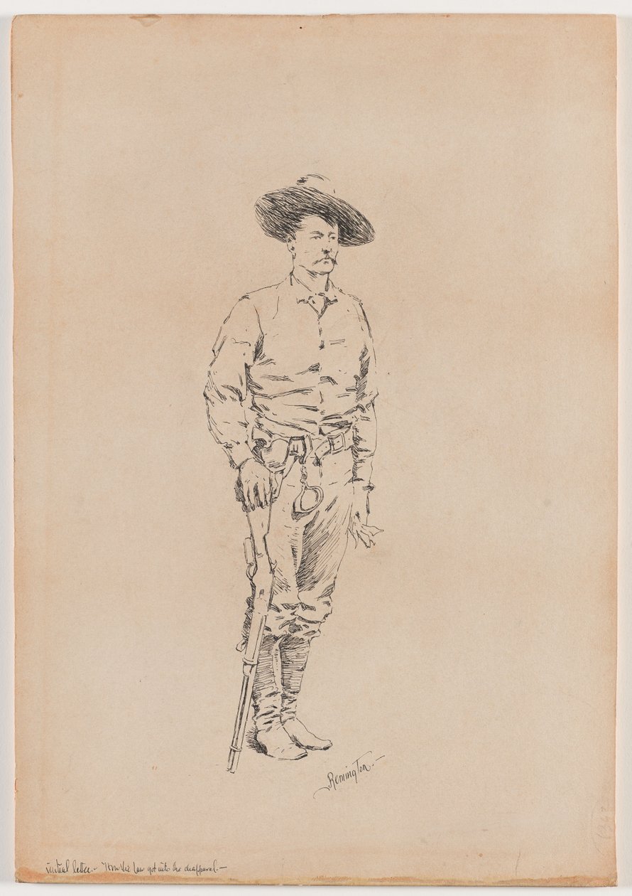 Schizzo di un Texas Ranger per "Come la legge è entrata nel Chaparral" da Frederic Remington
