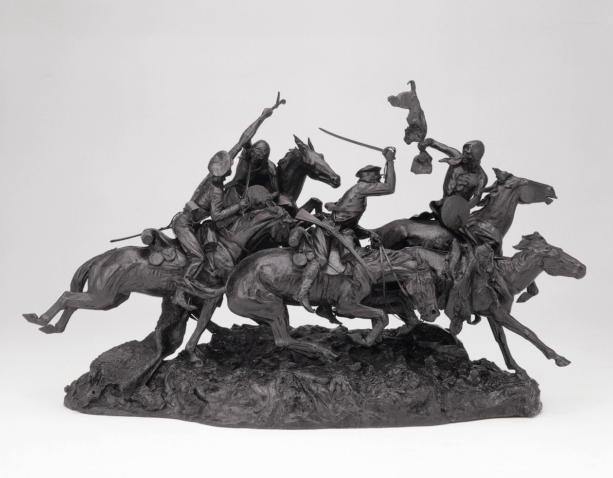I vecchi dragoni del 1850, modellato 1905, fuso 1905-09 da Frederic Remington