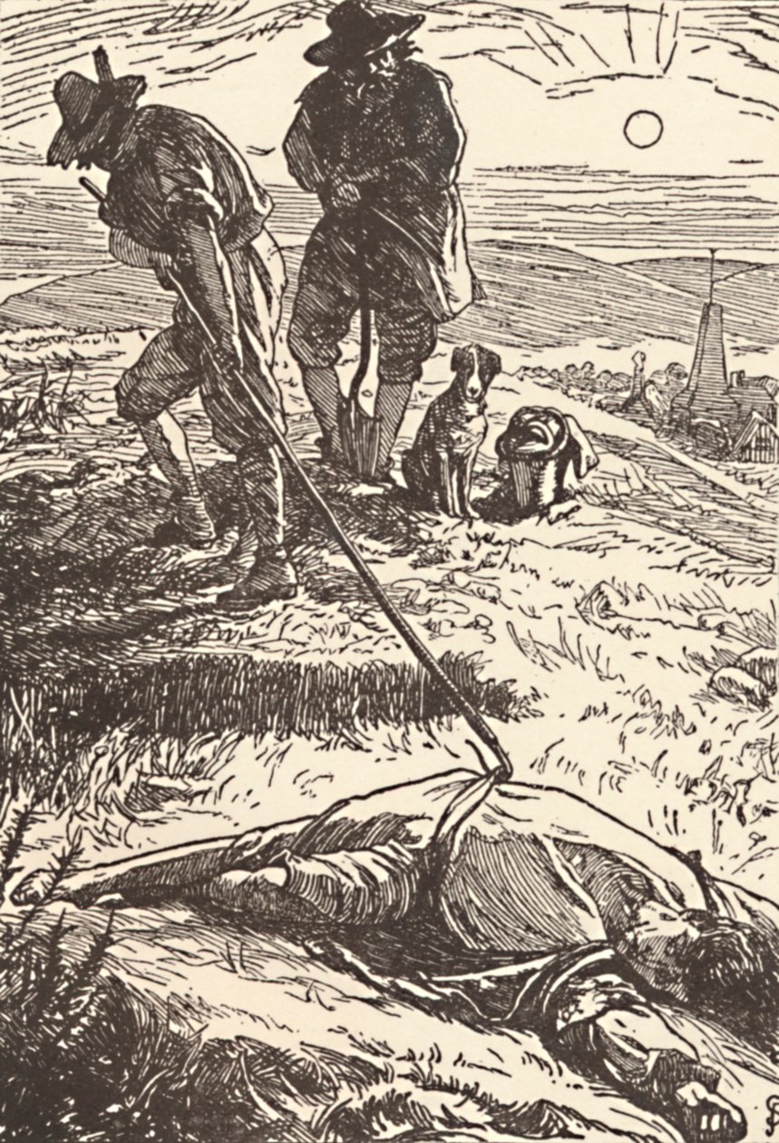 Illustrazione dalla Storia della peste di Defoe, 1862, 1923 da Frederic Shields