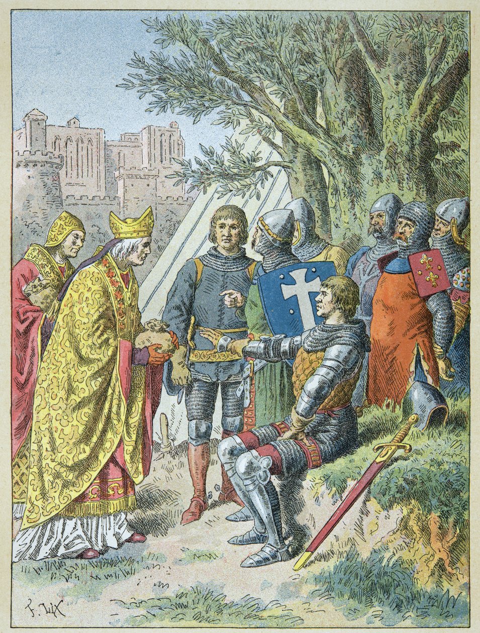 Bertrand Du Guesclin riceve il rancore che cercava di mantenere Avignone da Frederic Theodore Lix