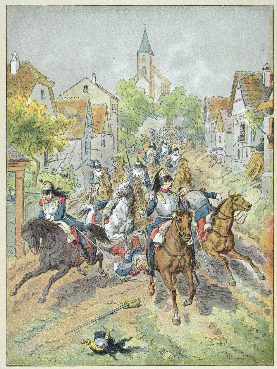 Carica dei corazzieri francesi durante la battaglia di Reichshoffen, 6 agosto da Frederic Theodore Lix