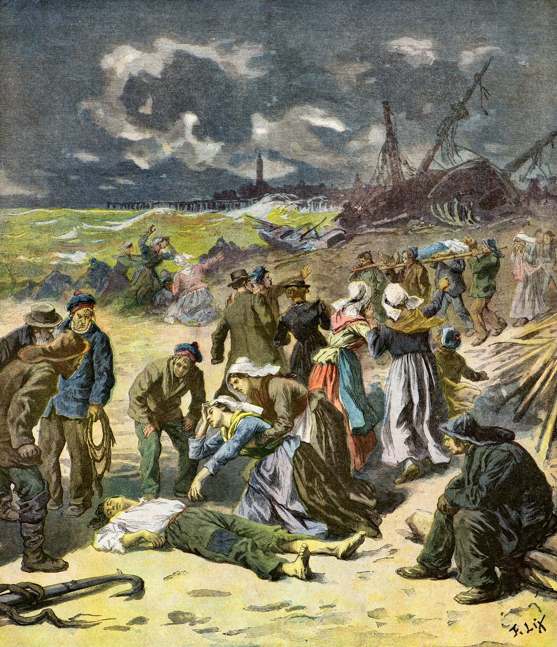 Scoperta di marinai morti da Frederic Theodore Lix