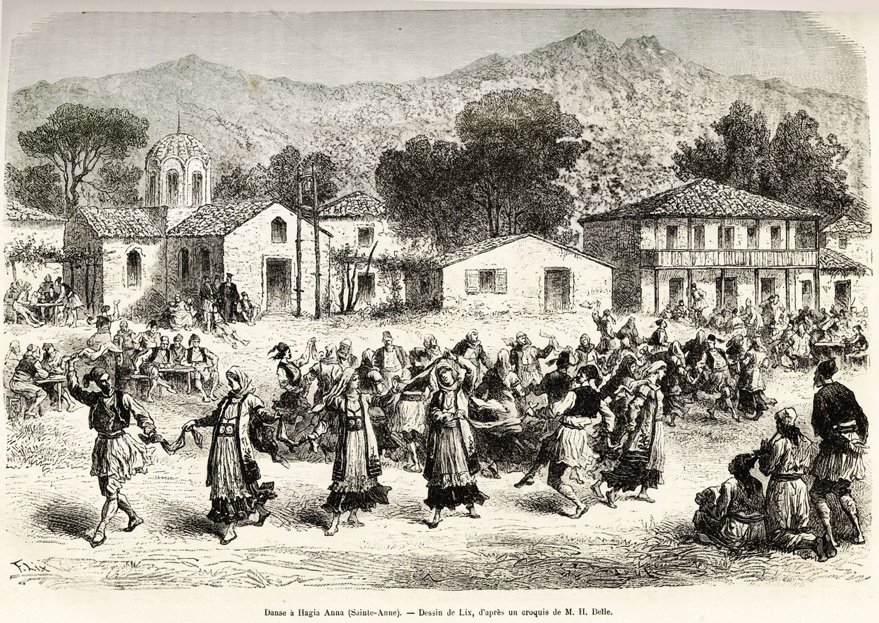 Danza popolare nella piazza del villaggio Haggia Anna (Sant