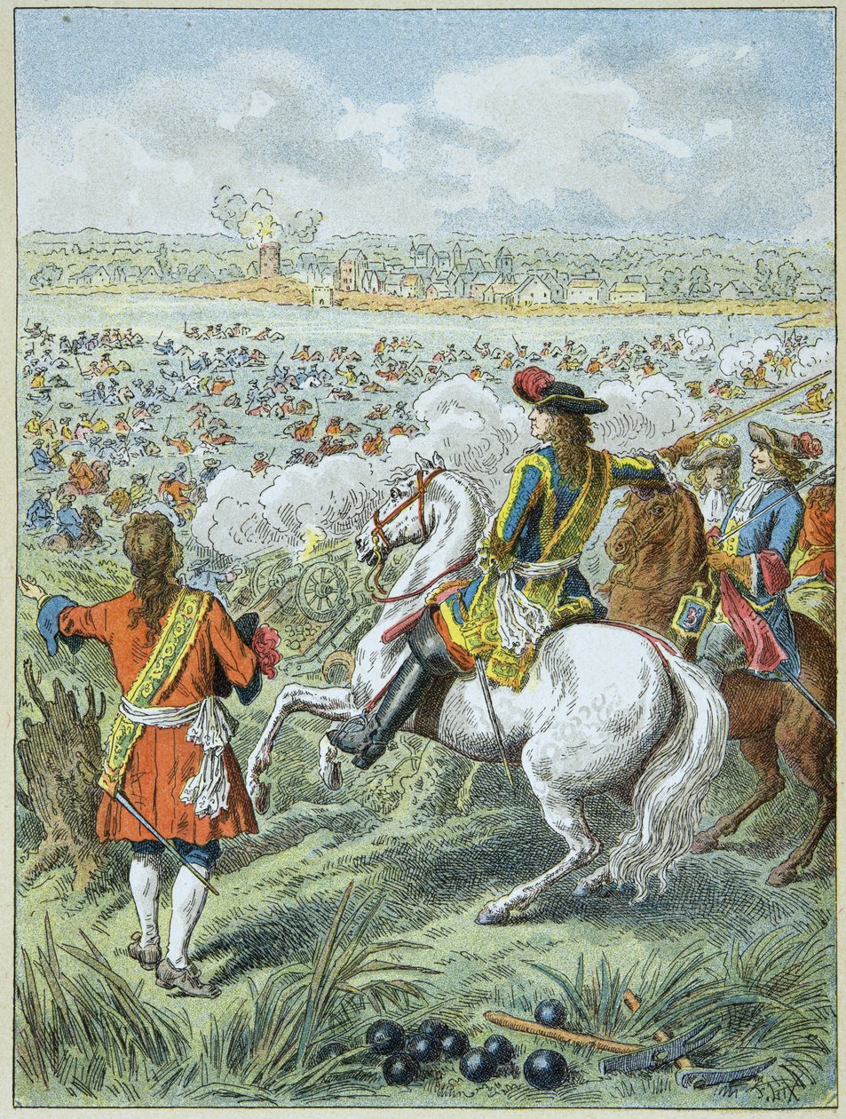 Passaggio del Reno da parte degli eserciti del re Luigi XIV da Frederic Theodore Lix