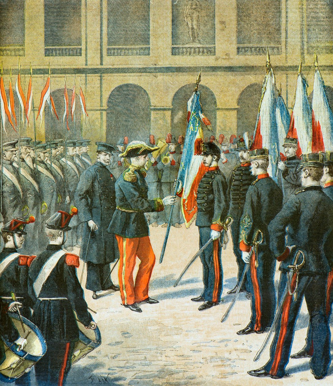 La presentazione delle bandiere da Frederic Theodore Lix