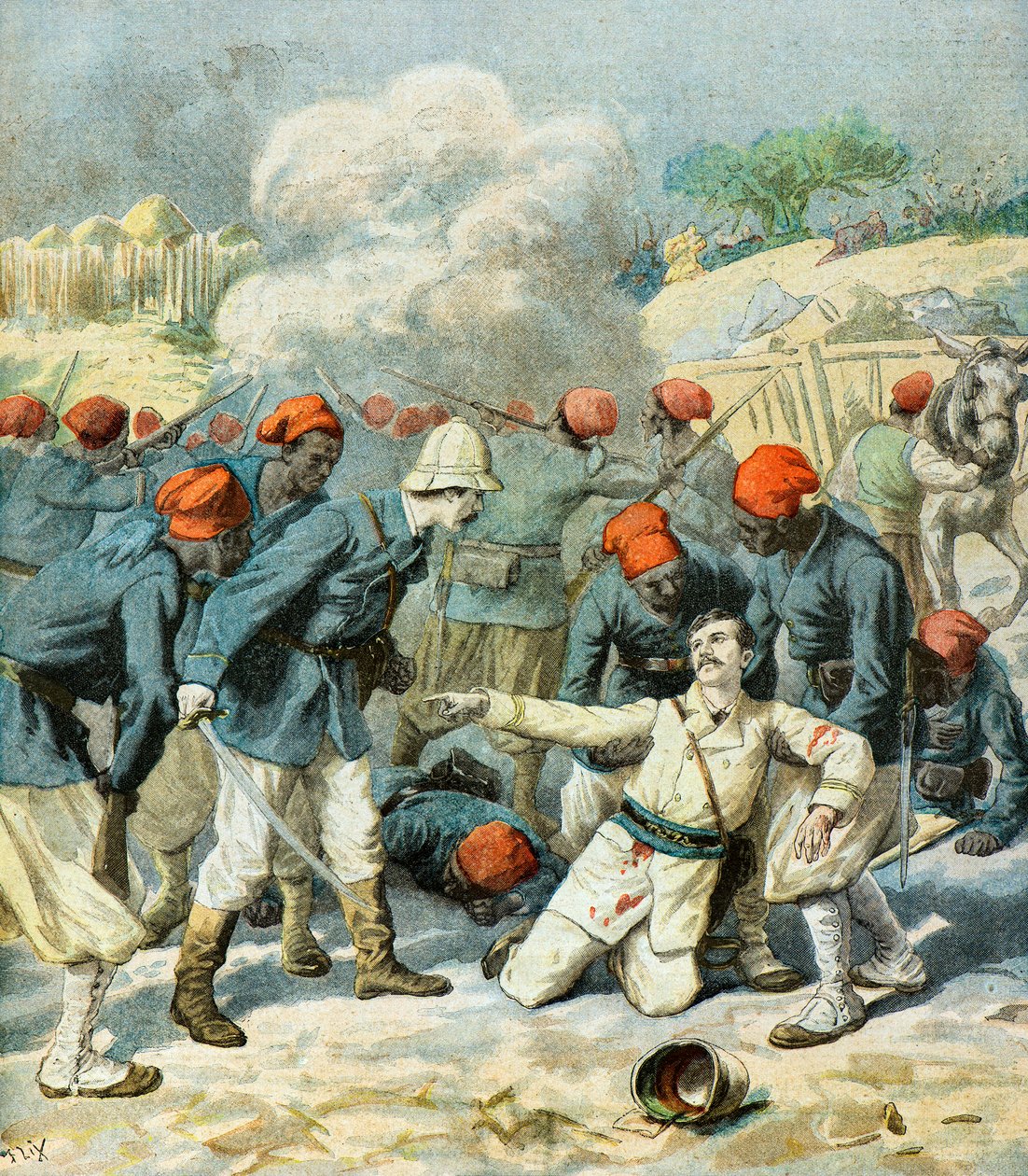 La morte del Tenente Lecerf nella battaglia di Napa da Frederic Theodore Lix