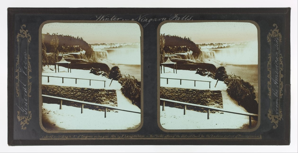 Cascate del Niagara in inverno, vista generale dal lato americano da Frederic and William Langenheim