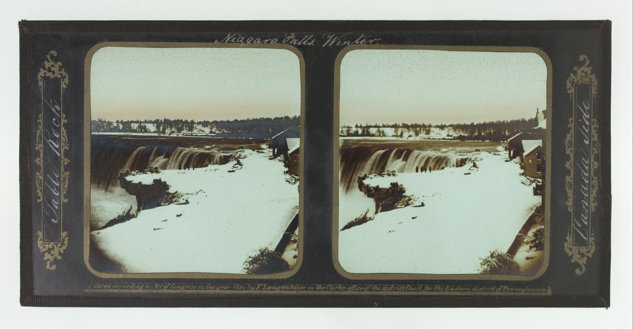 Inverno, Cascate del Niagara, Table Rock, Lato Canadese da Frederic and William Langenheim