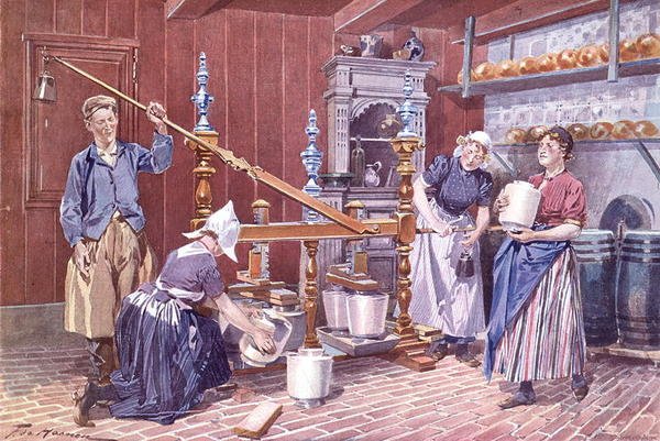 Produzione di formaggio in Olanda, c.1900 da Frederic de Haenen
