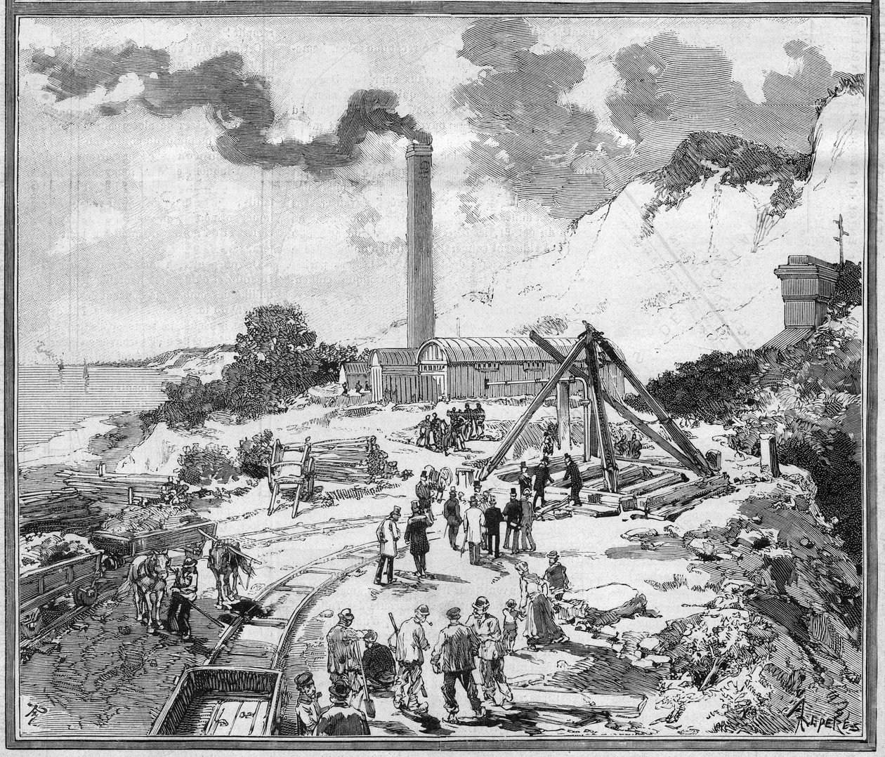 Progetto di tunnel sottomarino tra Francia e Inghilterra da Frederic de Haenen
