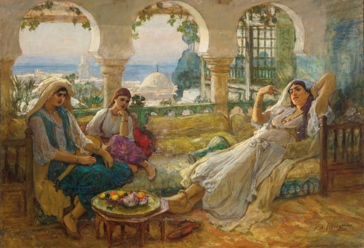 Sulla terrazza da Frederick Arthur Bridgman