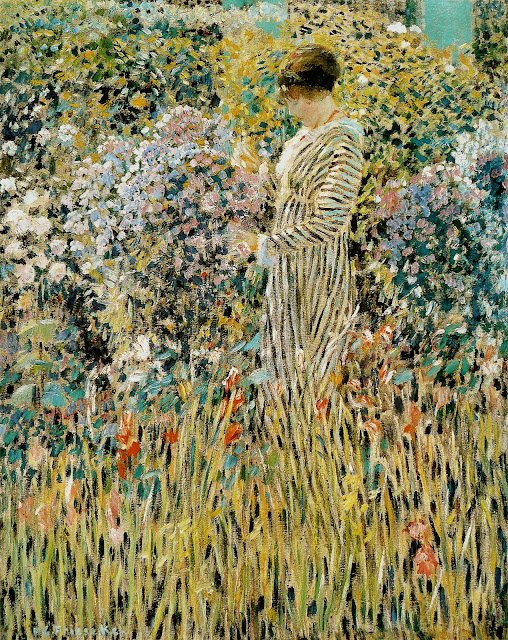 Signora in un giardino da Frederick Carl Frieseke