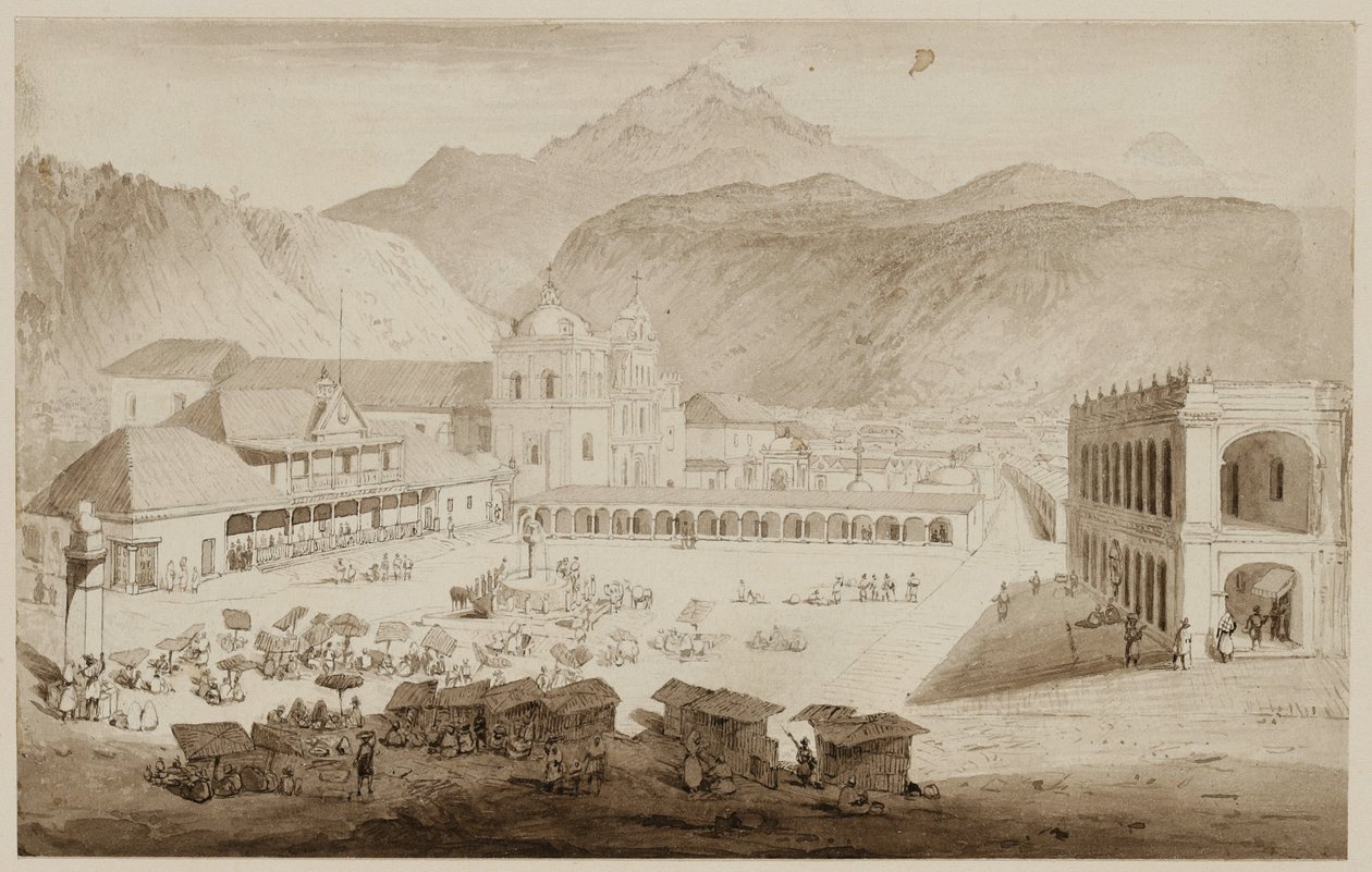 Città di Quezaltenango, America Centrale, 1840 da Frederick Catherwood